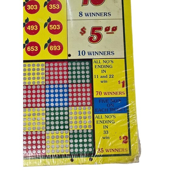 Vtg Cherry Pickin Time Wood Punchboard Game 15"x11" Bar Pub Game Room Decor NOS - Picture 9 of 14